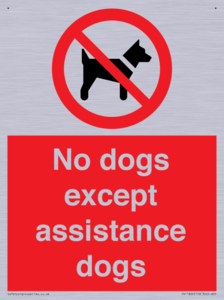 No dogs except assistance dogs